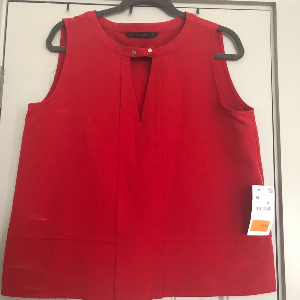 Lady in Red Dress Shirt